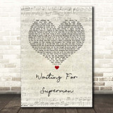 Daughtry Waiting For Superman Script Heart Song Print