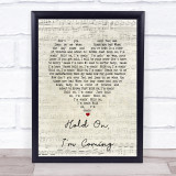 Dave & Sam Hold On, I'm Coming Script Heart Song Lyric Print