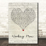 David Alexander Working Man Script Heart Song Lyric Print