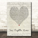 Alanis Morissette You Oughta Know Script Heart Song Lyric Print
