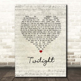 David Gray Twilight Script Heart Song Lyric Print