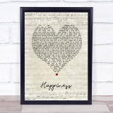 Deaf Havana Happiness Script Heart Song Lyric Print