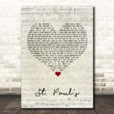 Deaf Havana St. Paul's Script Heart Song Lyric Print