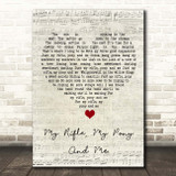 Dean Martin My Rifle, My Pony And Me Script Heart Song Lyric Print