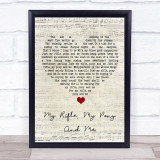 Dean Martin My Rifle, My Pony And Me Script Heart Song Lyric Print