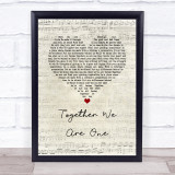 Delta Goodrem Together We Are One Script Heart Song Lyric Print