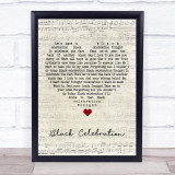 Depeche Mode Black Celebration Script Heart Song Lyric Print