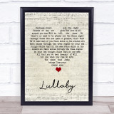 Don Francisco Lullaby Script Heart Song Lyric Print