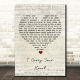 E.E. Cummings I Carry Your Heart Script Heart Song Lyric Print