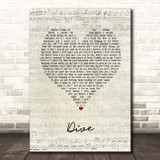 Ed Sheeran Dive Script Heart Song Lyric Print