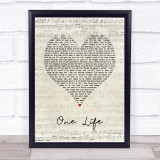 Ed Sheeran One Life Script Heart Song Lyric Print