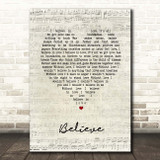 Elton John Believe Script Heart Song Lyric Print