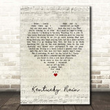 Elvis Presley Kentucky Rain Script Heart Song Lyric Print