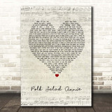 Elvis Presley Polk Salad Annie Script Heart Song Lyric Print