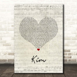 Eminem Kim Script Heart Song Lyric Print