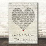 Ali Gatie What If I Told You That I Love You Script Heart Song Lyric Print