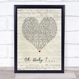 Eternal Oh Baby I Script Heart Song Lyric Print