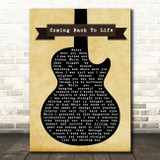 Pink Floyd Coming Back To Life Black Guitar Song Lyric Quote Print