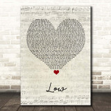 Flo Rida Low Script Heart Song Lyric Print