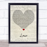Flo Rida Low Script Heart Song Lyric Print