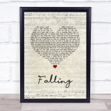 Gabrielle Falling Script Heart Song Lyric Print