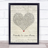 Garth Brooks Friends in Low Places Script Heart Song Lyric Print