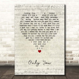 Alistair griffin Only You Script Heart Song Lyric Print