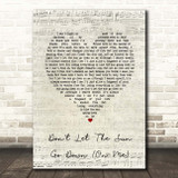 George Michael Don't Let The Sun Go Down (On Me) Script Heart Song Lyric Print