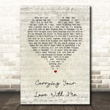 George Strait Carrying Your Love With Me Script Heart Song Lyric Print