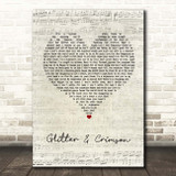 All Time Low Glitter & Crimson Script Heart Song Lyric Print