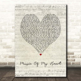 Gloria Estefan & 'N Sync Music Of My Heart Script Heart Song Lyric Print