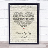 Gloria Estefan Music Of My Heart Script Heart Song Lyric Print