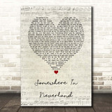 All Time Low Somewhere in Neverland Script Heart Song Lyric Print