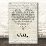 All Time Low Walls Script Heart Song Lyric Print