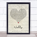 All Time Low Walls Script Heart Song Lyric Print