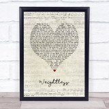 All Time Low Weightless Script Heart Song Lyric Print