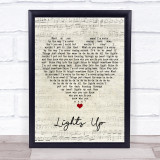 Harry Styles Lights Up Script Heart Song Lyric Print