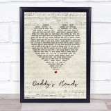 Holly Dunn Daddy's Hands Script Heart Song Lyric Print