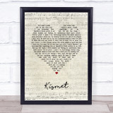 Hybrid Minds Kismet Script Heart Song Lyric Print