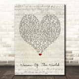 Amy Macdonald Woman Of The World Script Heart Song Lyric Print