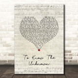 Innosense To Know The Unknown Script Heart Song Lyric Print