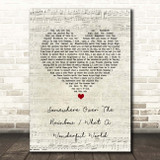 Israel Kamakawiwo'ole Somewhere over the rainbow & what a wonderful world medley Script Heart Song Lyric Print