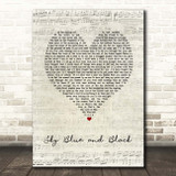 Jackson Browne Sky Blue and Black Script Heart Song Lyric Print