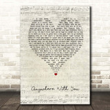 Jake Owen Anywhere With You Script Heart Song Lyric Print