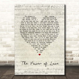 Jennifer Rush The Power of Love Script Heart Song Lyric Print
