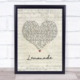 Jeremy Passion, Melissa Polinar & Gabe Bondoc Lemonade Script Heart Song Lyric Print