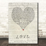 Jessie J L.O.V.E. Script Heart Song Lyric Print