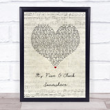 Jimmy Buffett feat. Alan Jackson It's Five O'Clock Somewhere Script Heart Song Lyric Print