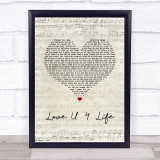 Jodeci Love U 4 Life Script Heart Song Lyric Print
