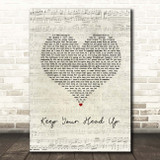 Andy Grammer Keep Your Head Up Script Heart Song Lyric Print